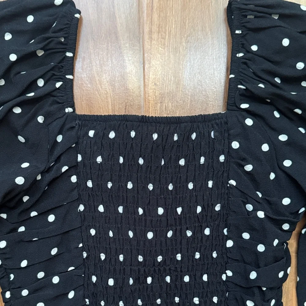Zara • Black and White Polka Dot Blouse - Picture 5 of 5